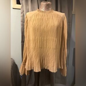 DR2 by Daniel Rainn Long Sleeve Tan Women Shirt Top Size L